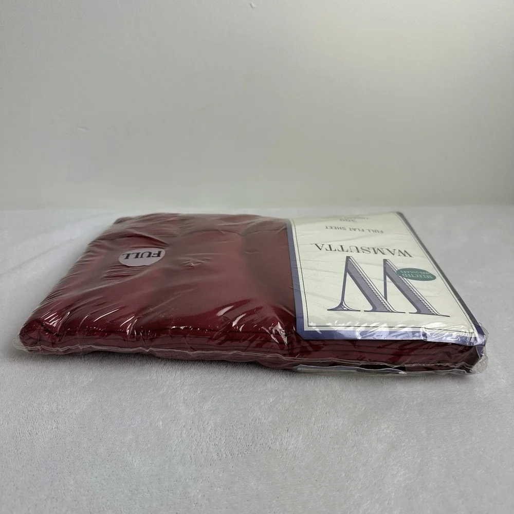NEW Vintage Wamsutta Cotton Full Flat Sheet Selected Irregular Red NIP NWT USA